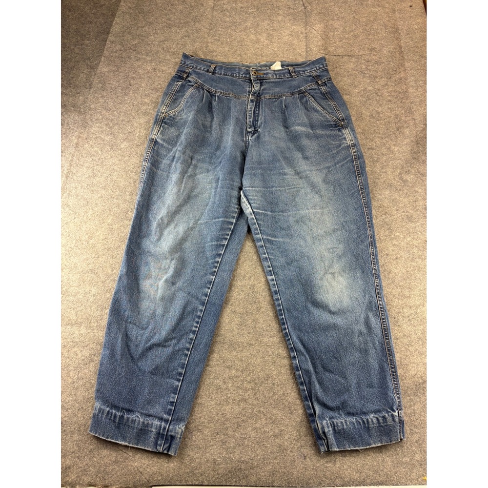 Brittania VTG High Waisted Pleated Tapered Leg Jeans Medium Wash 36/22W